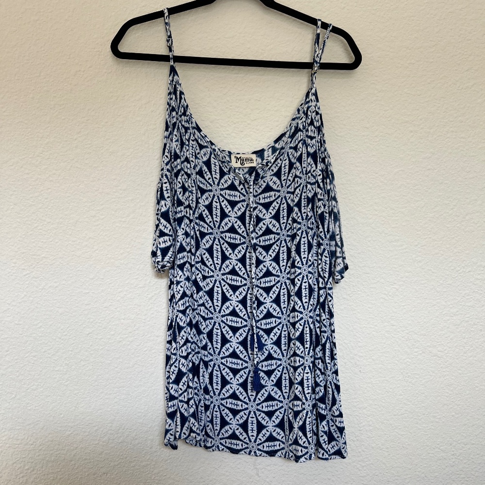 Show Me Your Mumu - Blue Cold Shoulder Top - XL